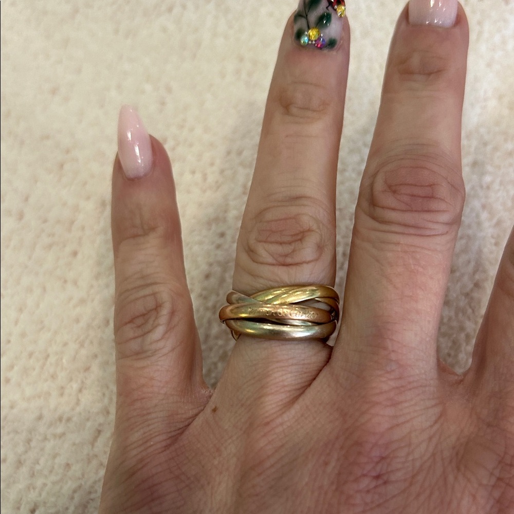 Cartier 18kt gold Les Must De Cartier size 6 trinity ring (5 band).